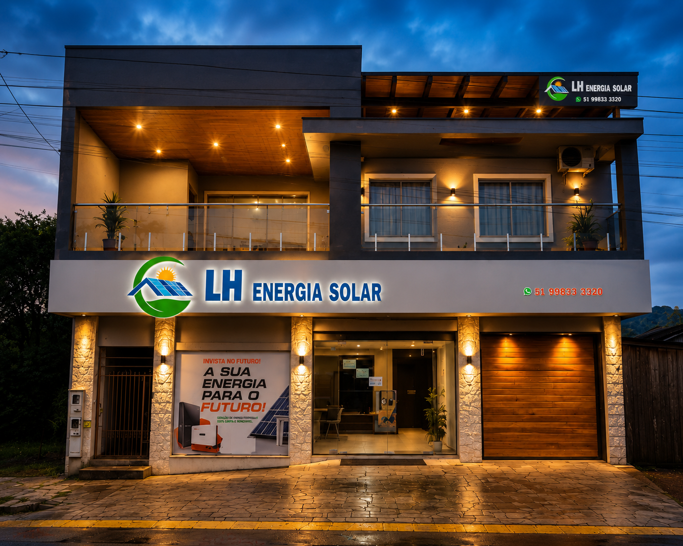Placas solares instaladas em telhado